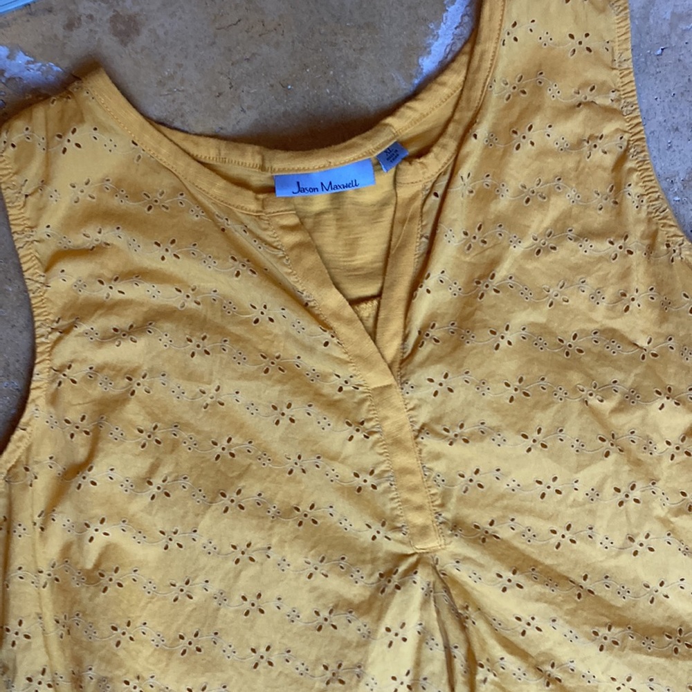 Jason Maxwell women’s sleeveless eyelet shirt xl - Picture 2 of 9